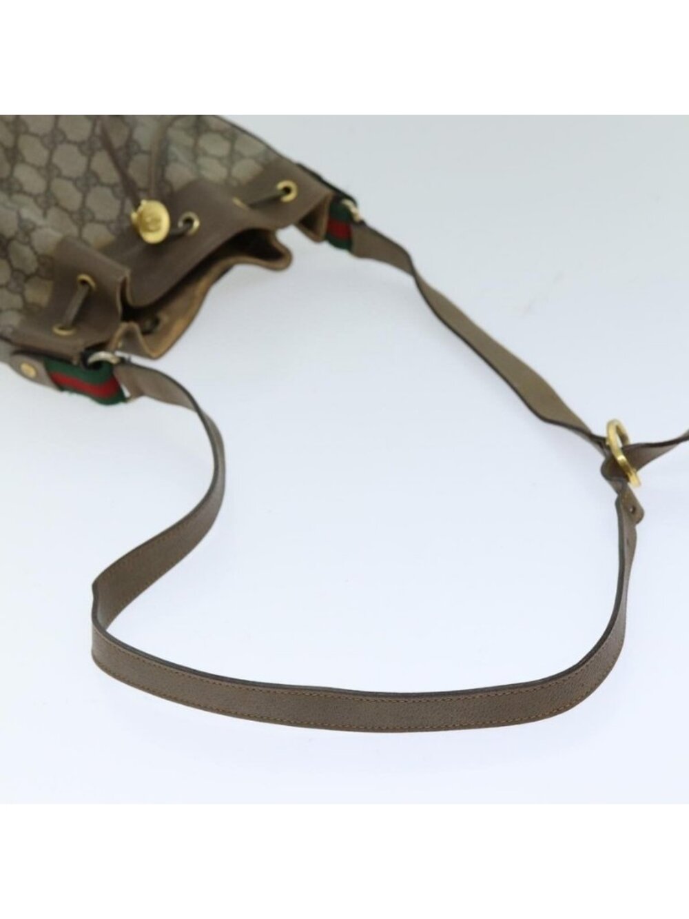 Authentic GUCCI Web Sherry Line GG Supreme Shoulder Bag Beige Red 41 02 034 - Picture 15 of 16